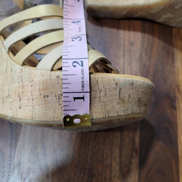 Korks by Kork Ease Poppy Wedge Leather Sandal, Metallic Size 10 - Picture 5 of 12